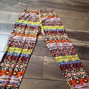 J & K Leggings - Bright multi color print